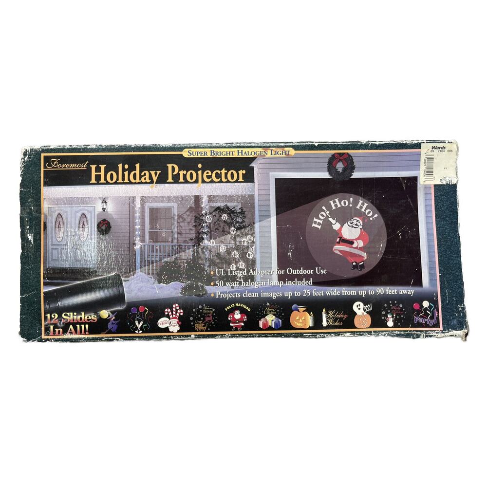 Foremost Halogen Light Holiday Projector w/12 Slides Christmas Halloween